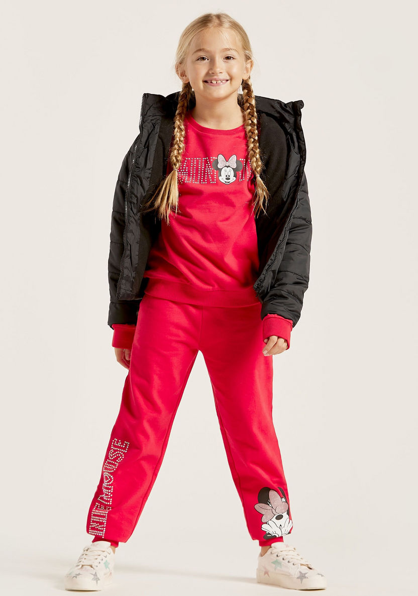 Juniors Solid Padded Jacket with Long Sleeves and Hood-Coats and Jackets-image-0