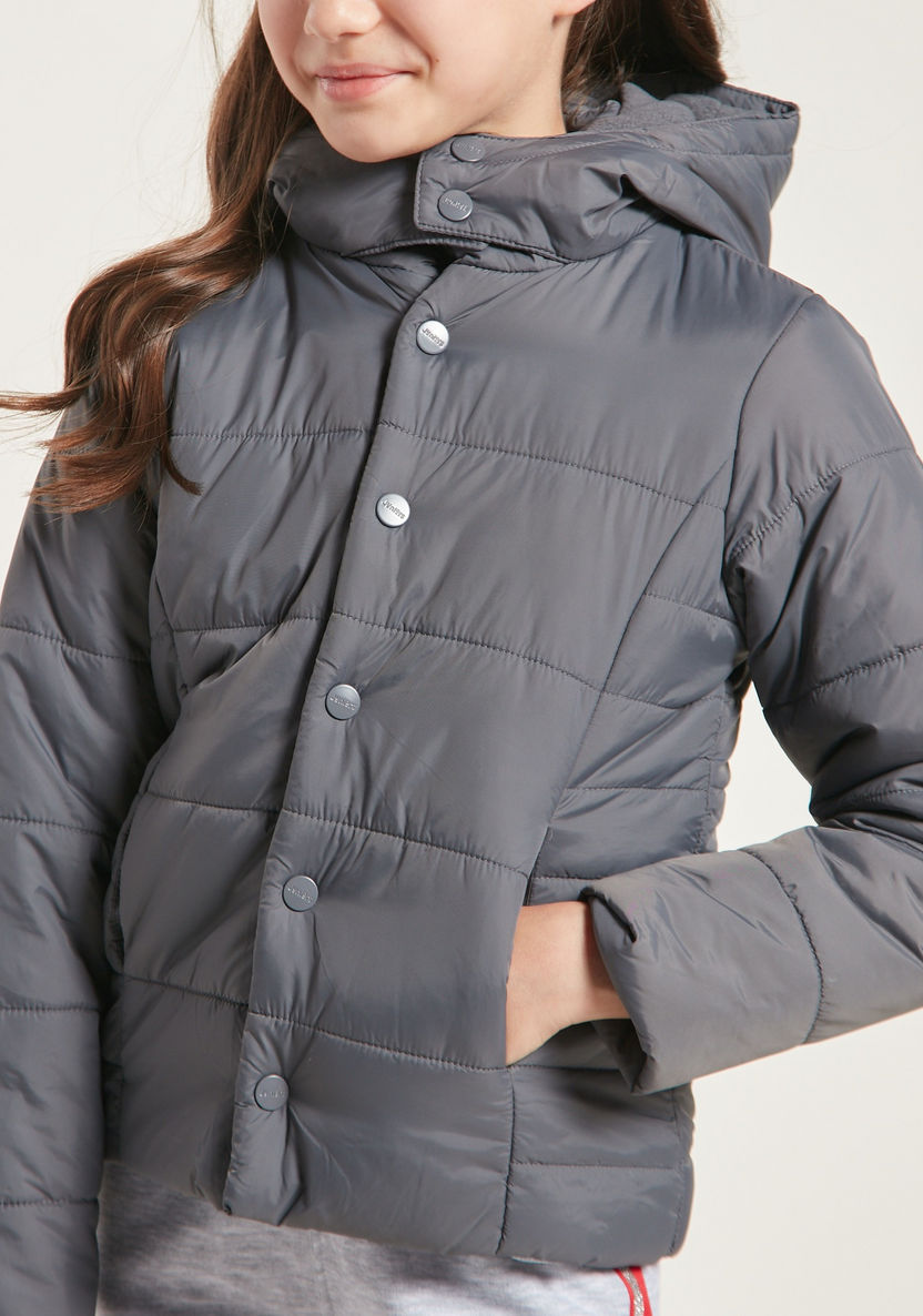 Juniors Padded Jacket with Long Sleeves and Pocket Detail-Coats and Jackets-image-2