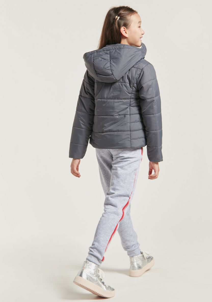 Juniors Padded Jacket with Long Sleeves and Pocket Detail-Coats and Jackets-image-3