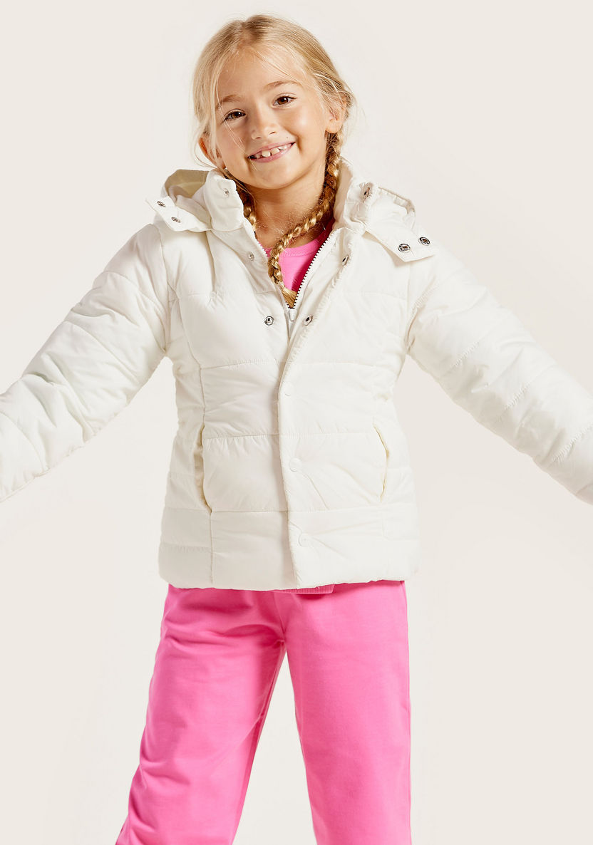 Juniors Padded Jacket with Long Sleeves and Pocket Detail-Coats and Jackets-image-1