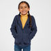 Juniors Solid Hoodie Jacket with Long Sleeves and Pockets-Tops-thumbnail-1