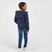 Juniors Solid Hoodie Jacket with Long Sleeves and Pockets-Tops-thumbnail-2