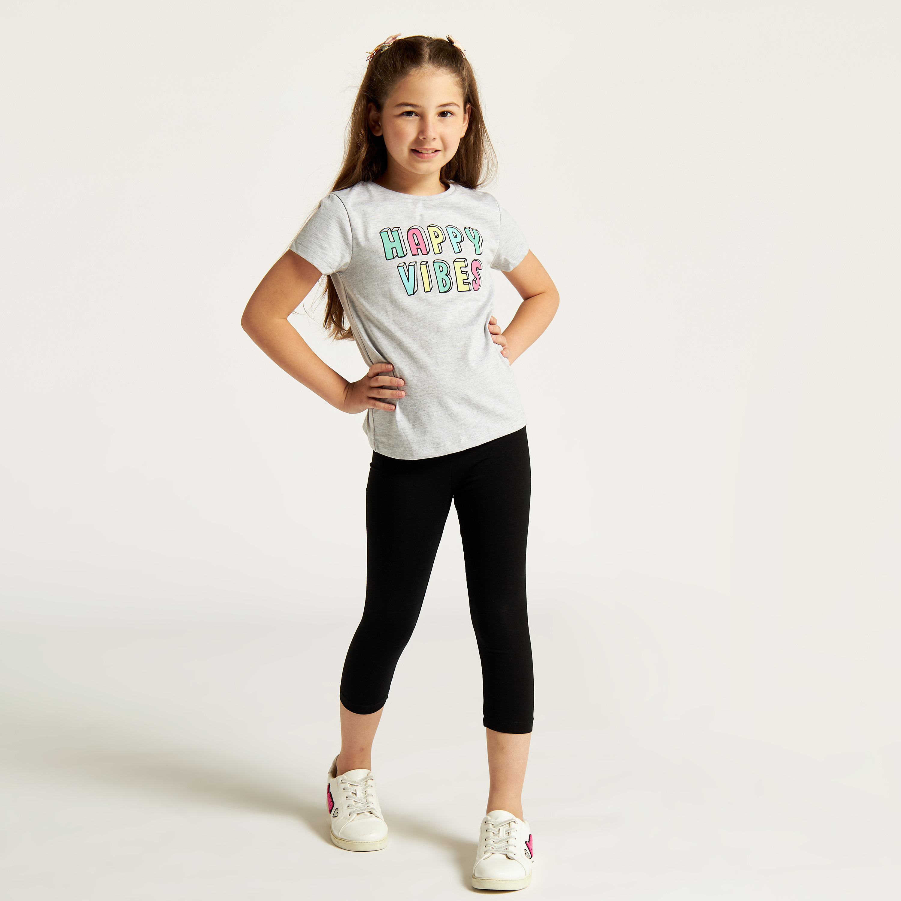 Juniors Solid Leggings with Elasticated Waistband-girls-clothing-schoolwear-bottoms-leggings-image-2