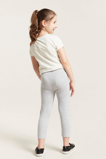Juniors Solid Leggings with Elasticated Waistband