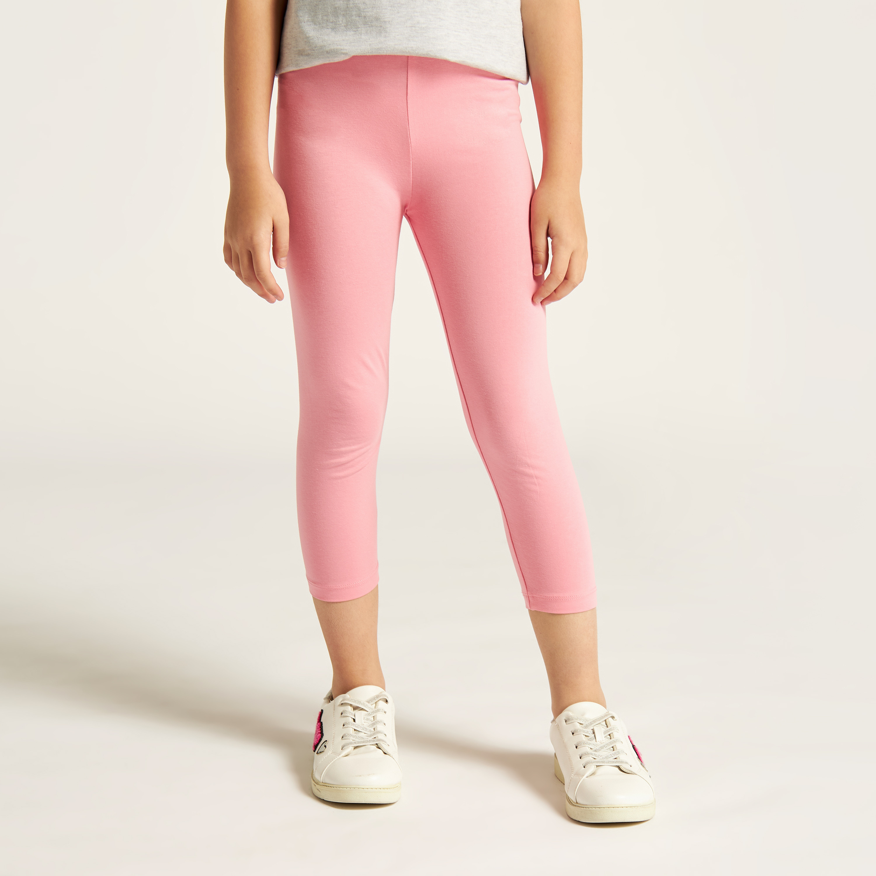 Juniors Solid Leggings with Elasticated Waistband-girls-clothing-schoolwear-bottoms-leggings-image-2