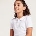 Juniors Solid Polo T-shirt with Collar and Short Sleeves-T Shirts-thumbnail-1