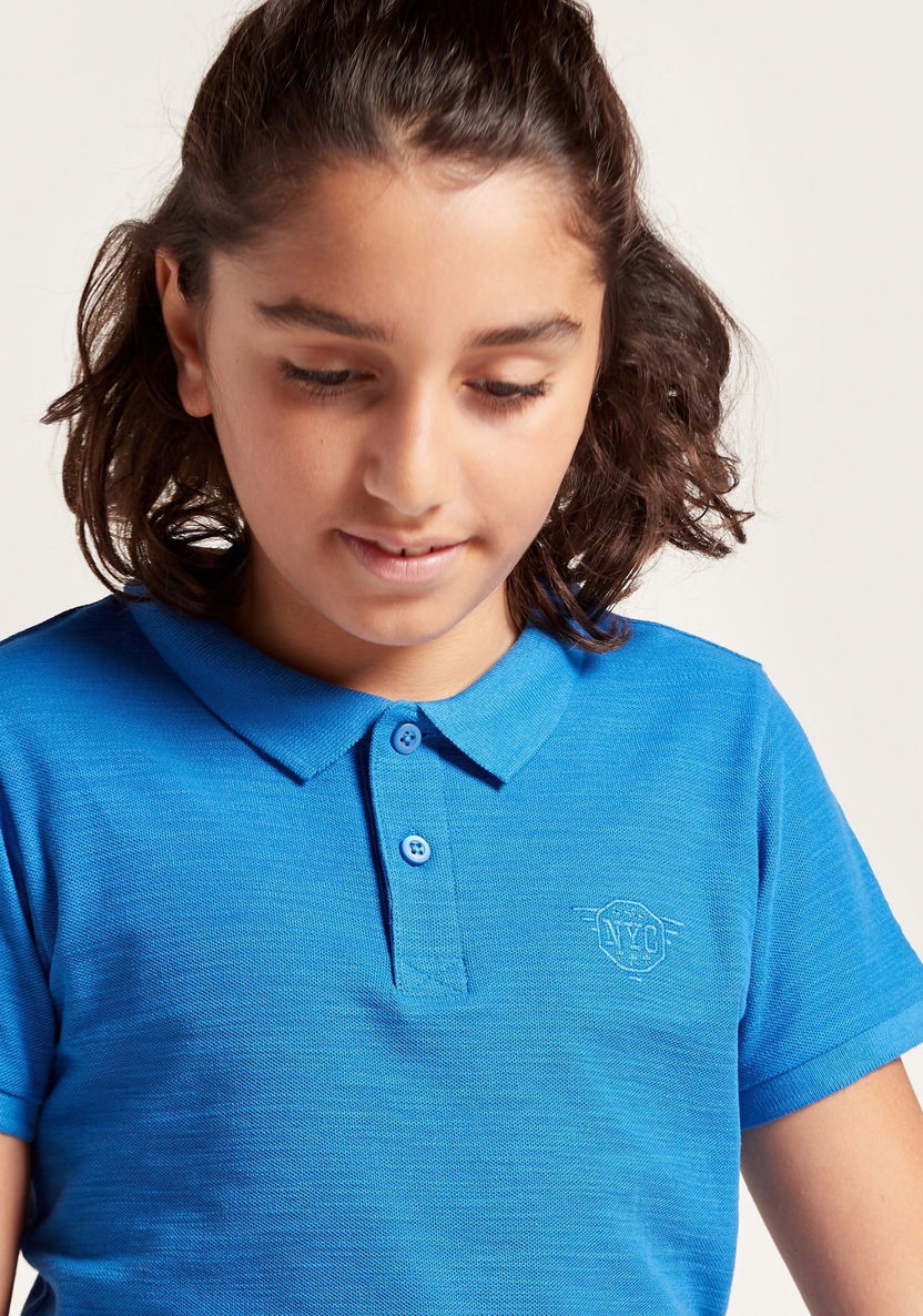 Juniors Polo T-shirt with Short Sleeves and Embroidery-T Shirts-image-2