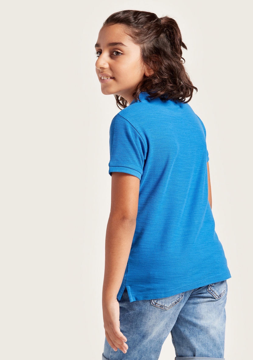 Juniors Polo T-shirt with Short Sleeves and Embroidery-T Shirts-image-3