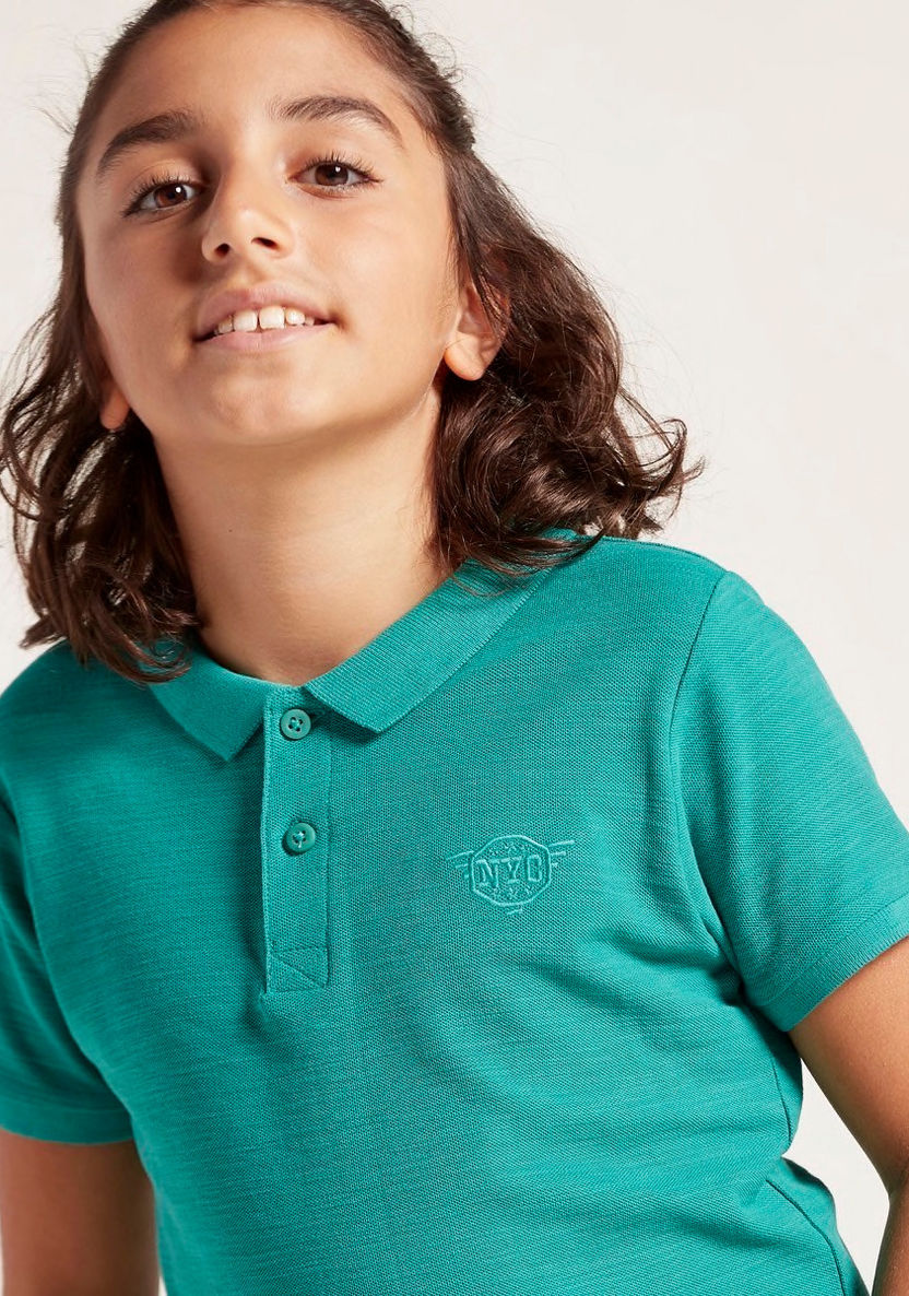 Juniors Polo T-shirt with Short Sleeves and Embroidery-T Shirts-image-1
