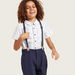 Juniors Chequered Shirt and Shorts with Suspenders Set-Clothes Sets-thumbnail-2