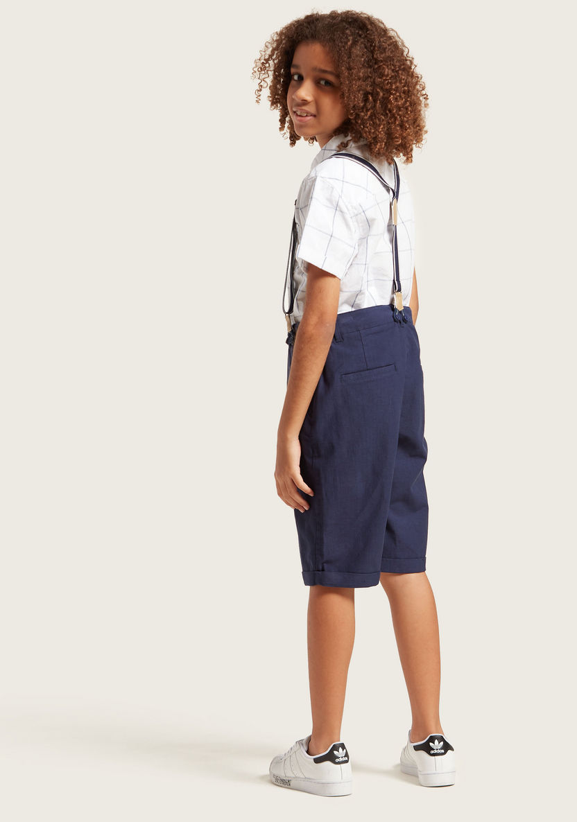 Juniors Chequered Shirt and Shorts with Suspenders Set-Clothes Sets-image-5