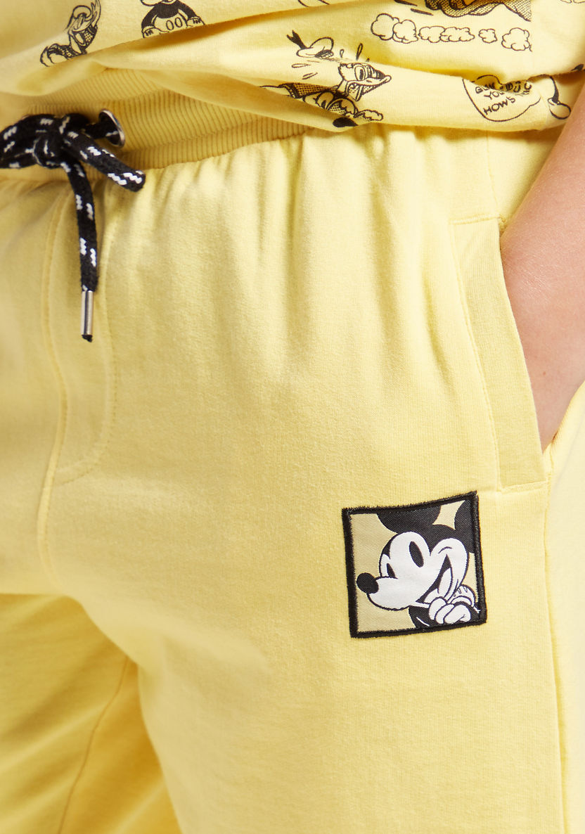 Disney Mickey Mouse Print Knitted Shorts with Drawstring Closure-Shorts-image-2