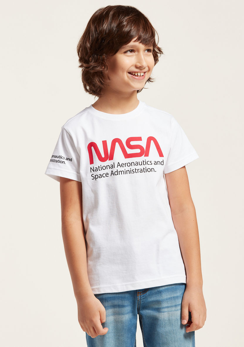 NASA Printed T-shirt with Short Sleeves-T Shirts-image-0