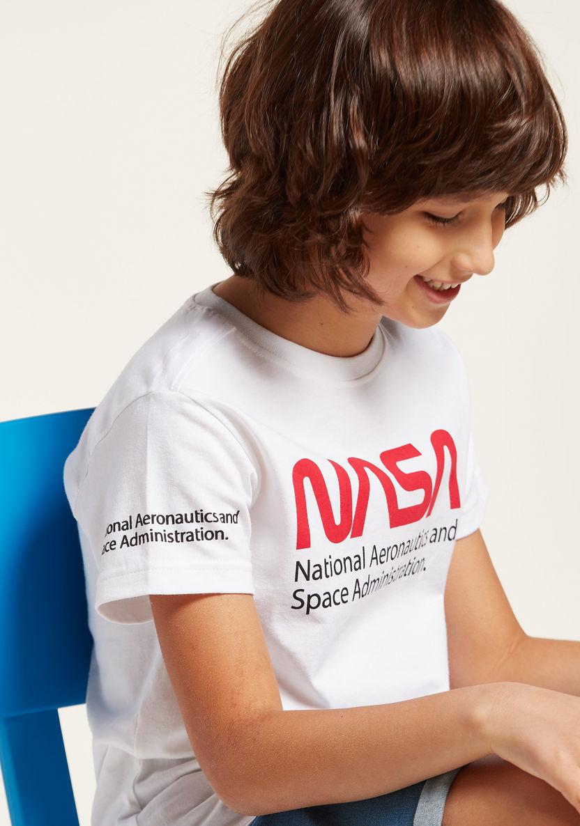 NASA Printed T-shirt with Short Sleeves-T Shirts-image-1