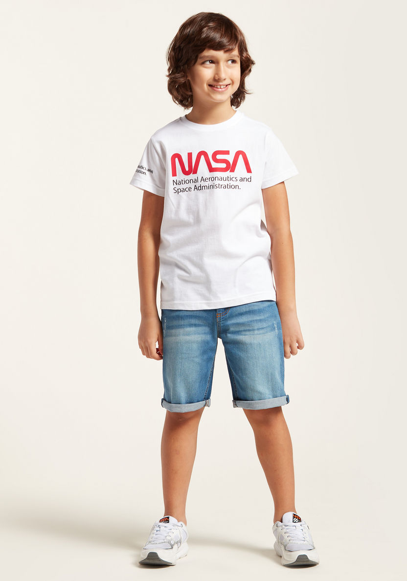 NASA Printed T-shirt with Short Sleeves-T Shirts-image-2