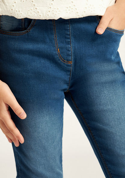 Juniors 5-Pocket Girl Skinny Blue Jeans