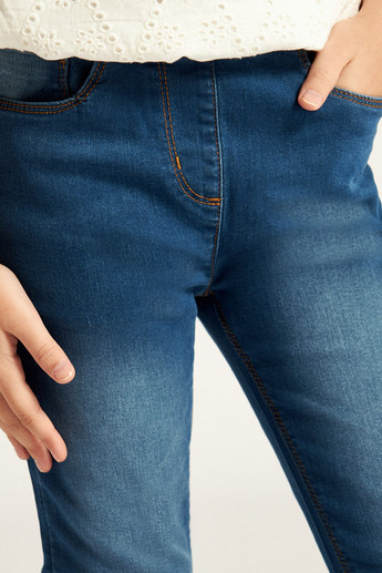 Juniors 5-Pocket Girl Skinny Blue Jeans 