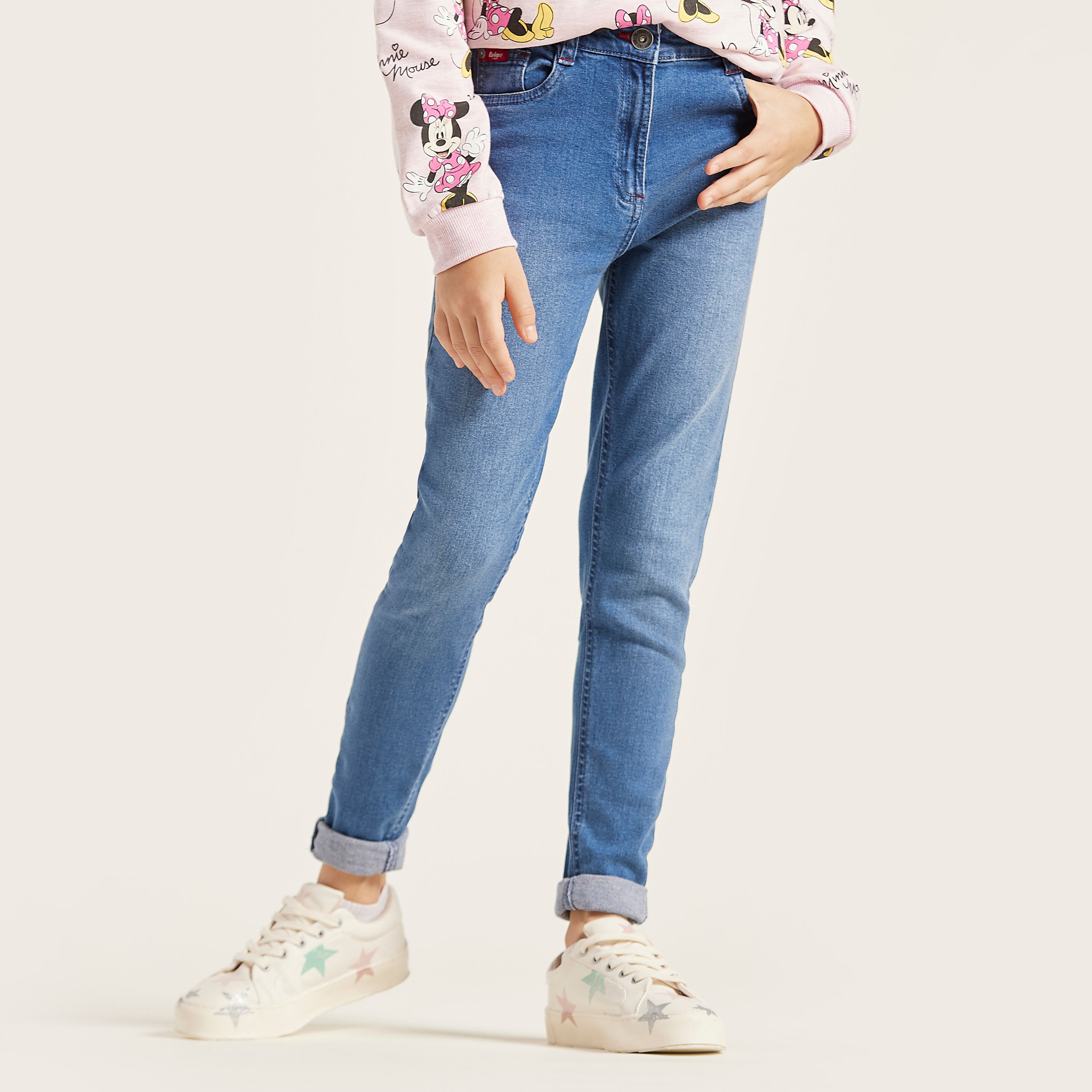 Lee Cooper Girl 5-Pocket Slim Fit Blue Jeans-girls-clothing-bottoms-jeansandjeggings-image-2