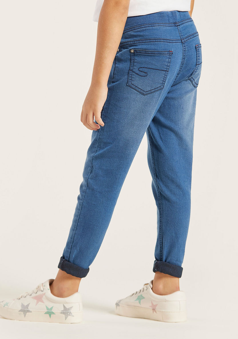 Lee Cooper Girl Blue Slim Fit Jeggings-Jeans and Jeggings-image-3