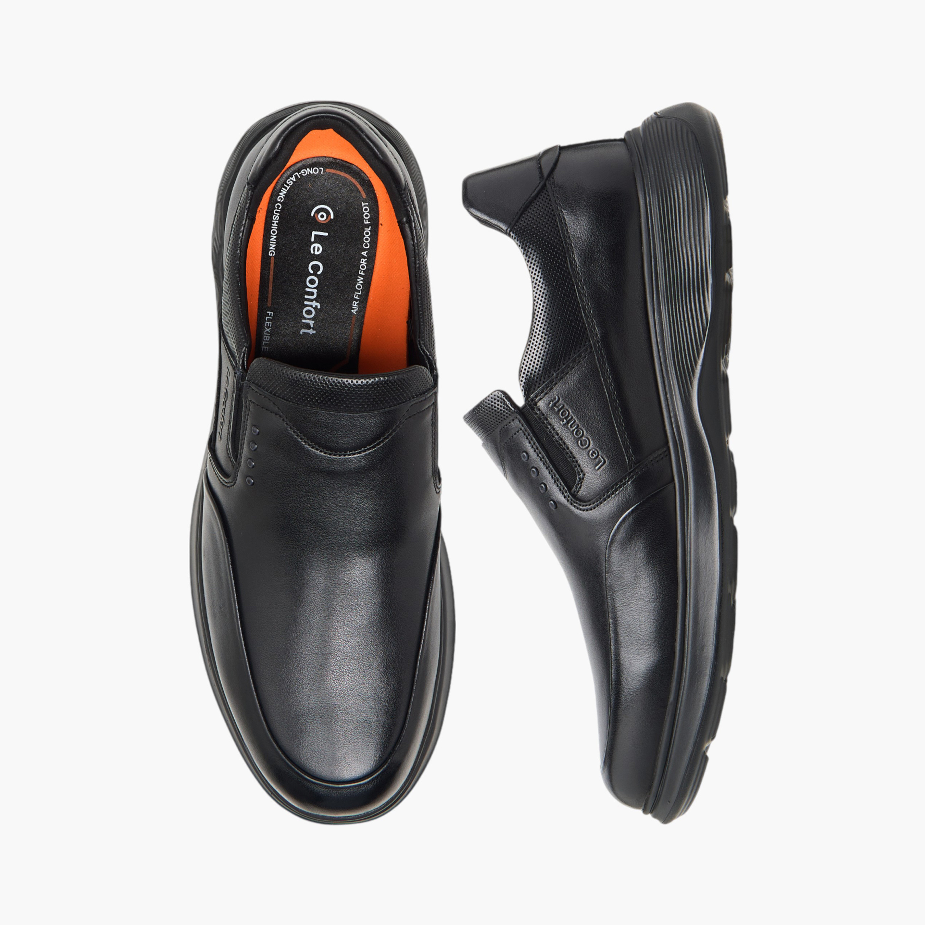 Le Confort Leather Logo Embossed Slip-On Loafers-men-shoes-loafersandmoccasins-image-1