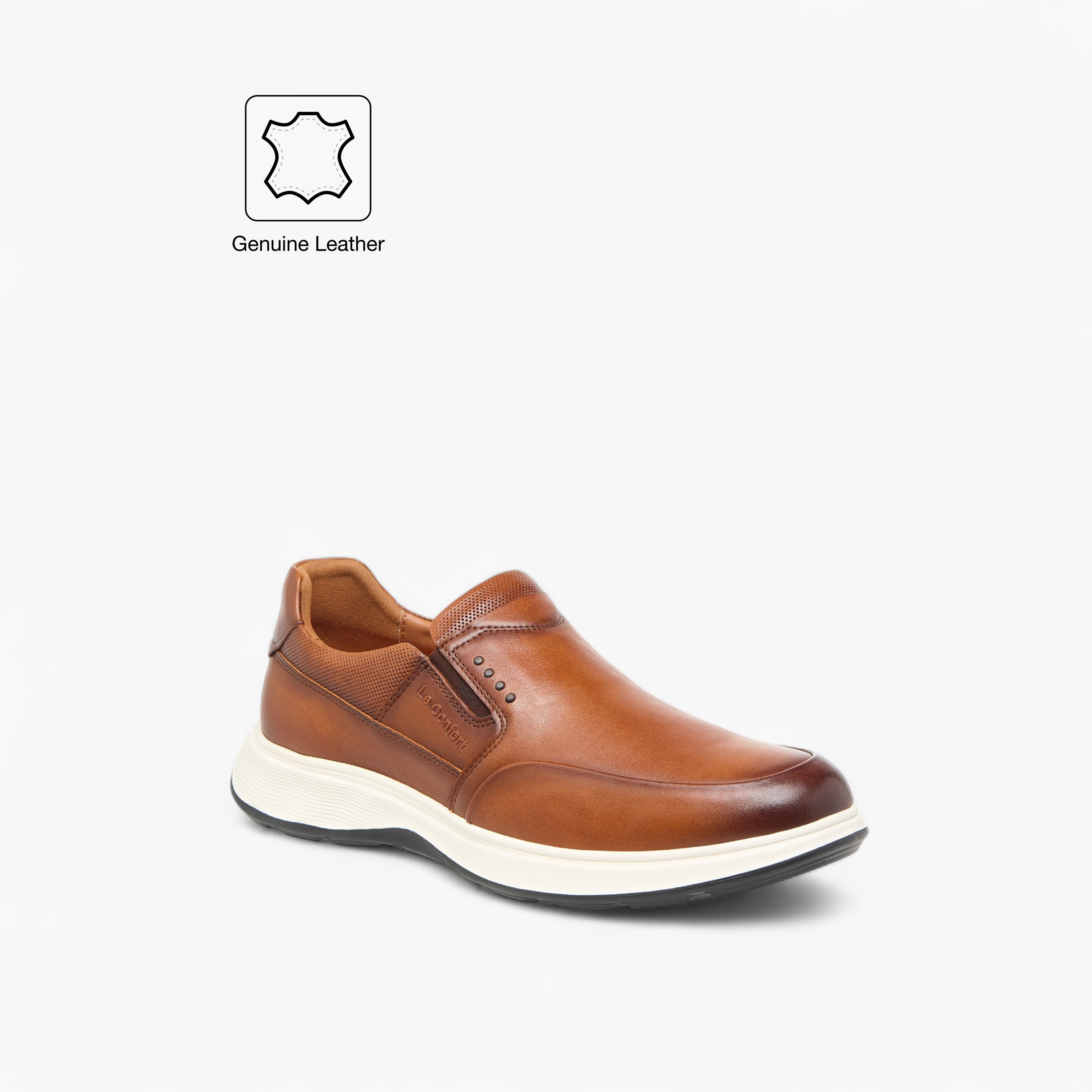حذاء خفيف جلد سهل الارتداء بنقوش الشعار من لو كونفورت -men-shoes-formalshoes-image-2