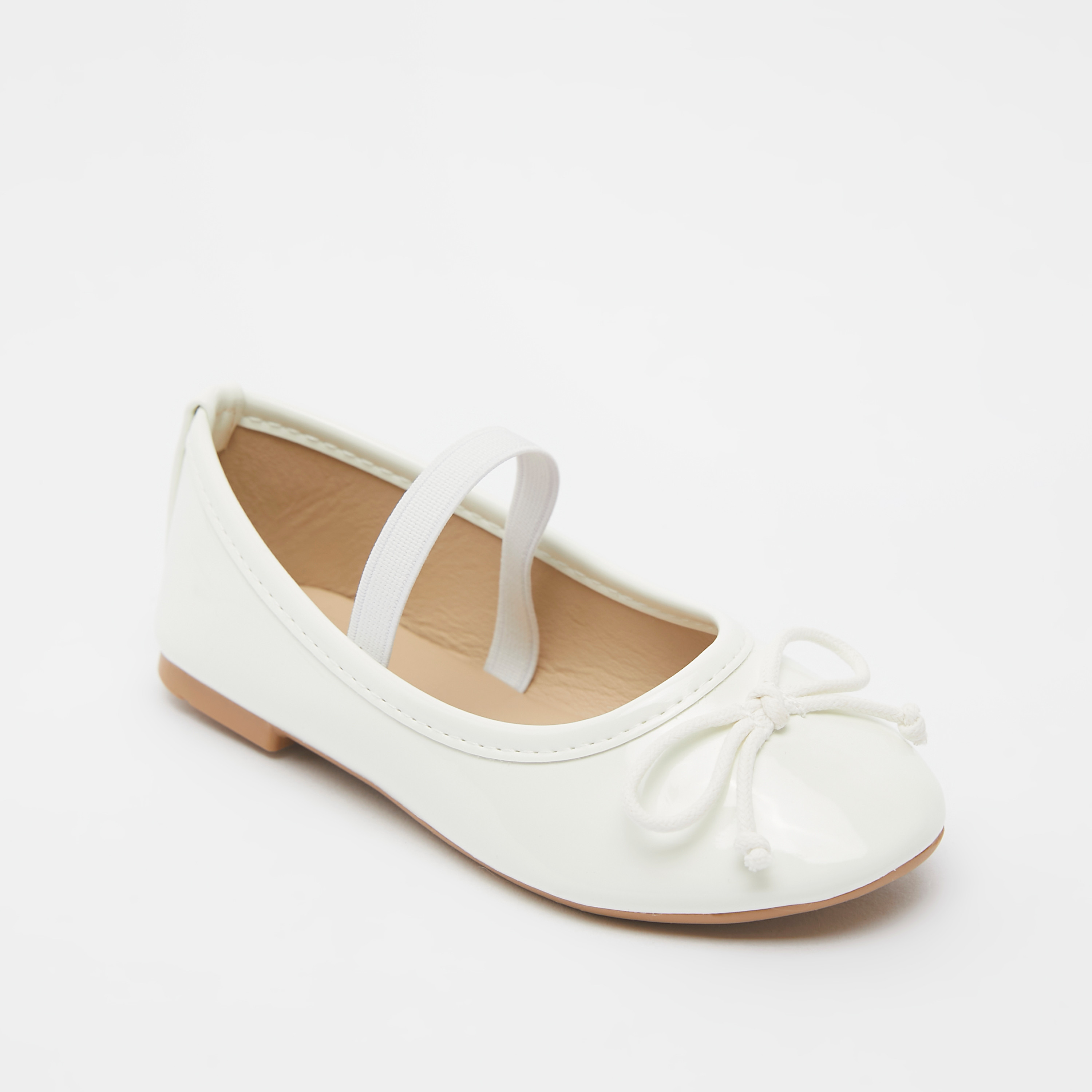 حذاء بالرينا بقدمة مستديرة وزينة فيونكة-girls-shoes-ballerinas-image-1