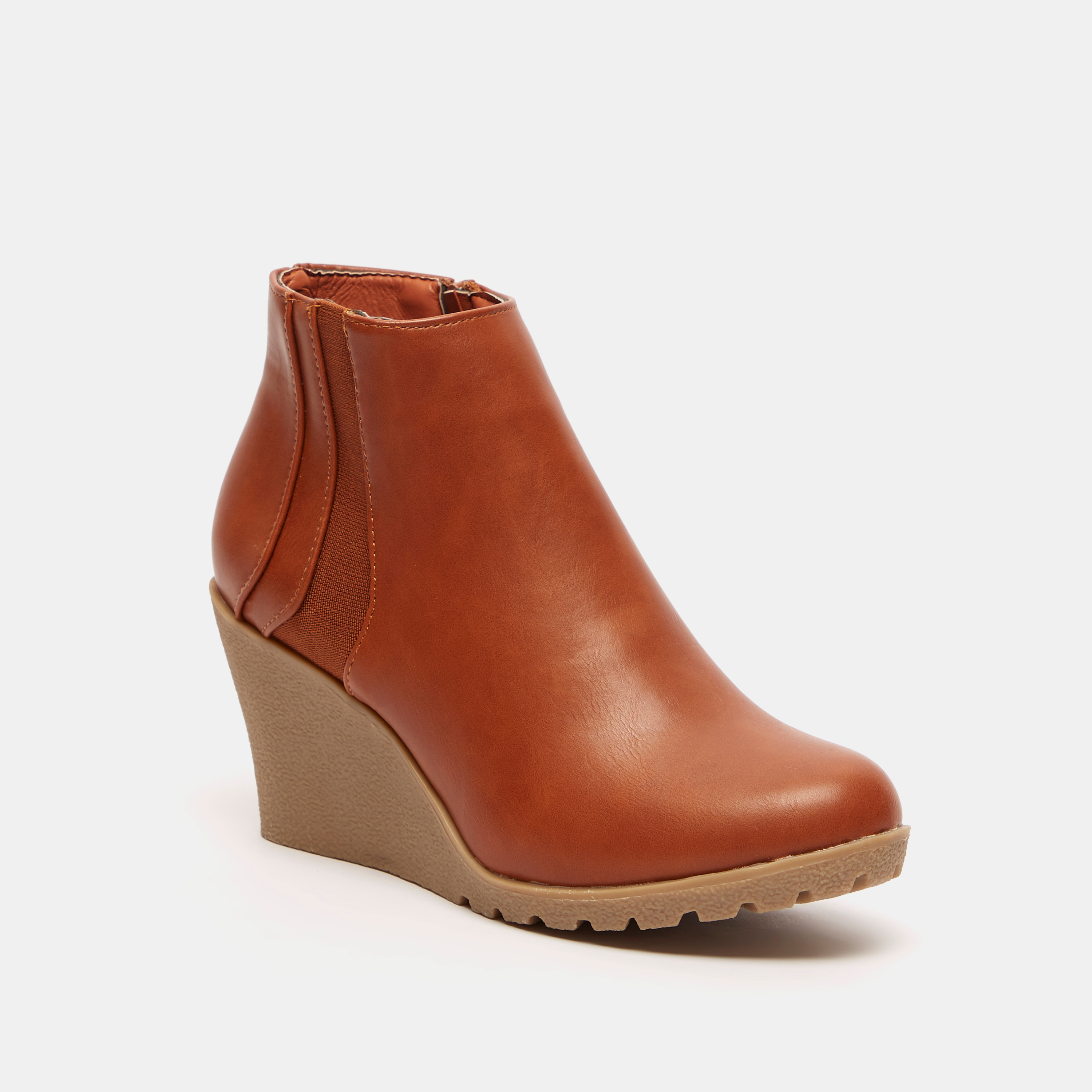 solid wedge ankle boots