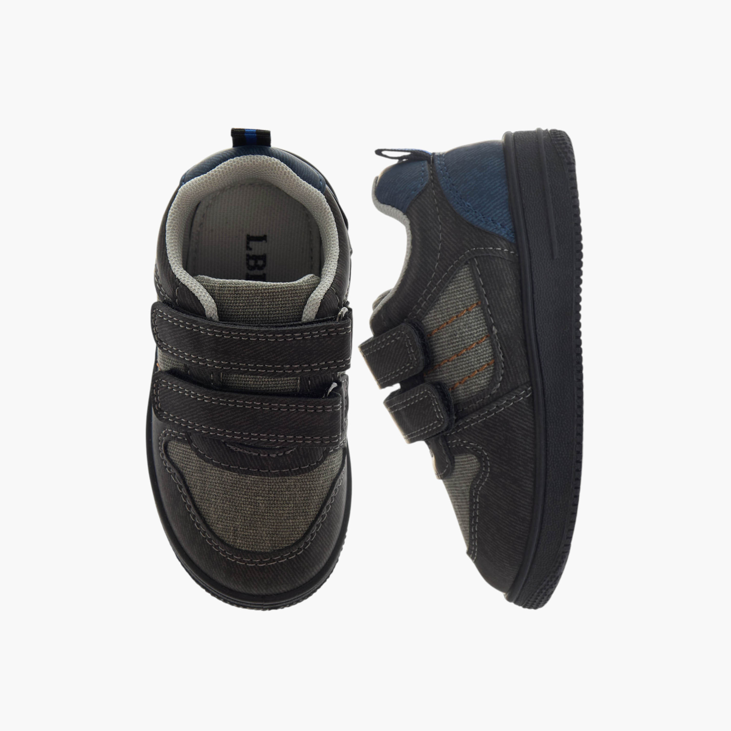 LBL by Shoexpress Panelled Sneakers with Hook and Loop Closure-boys-shoes-sneakers-image-1