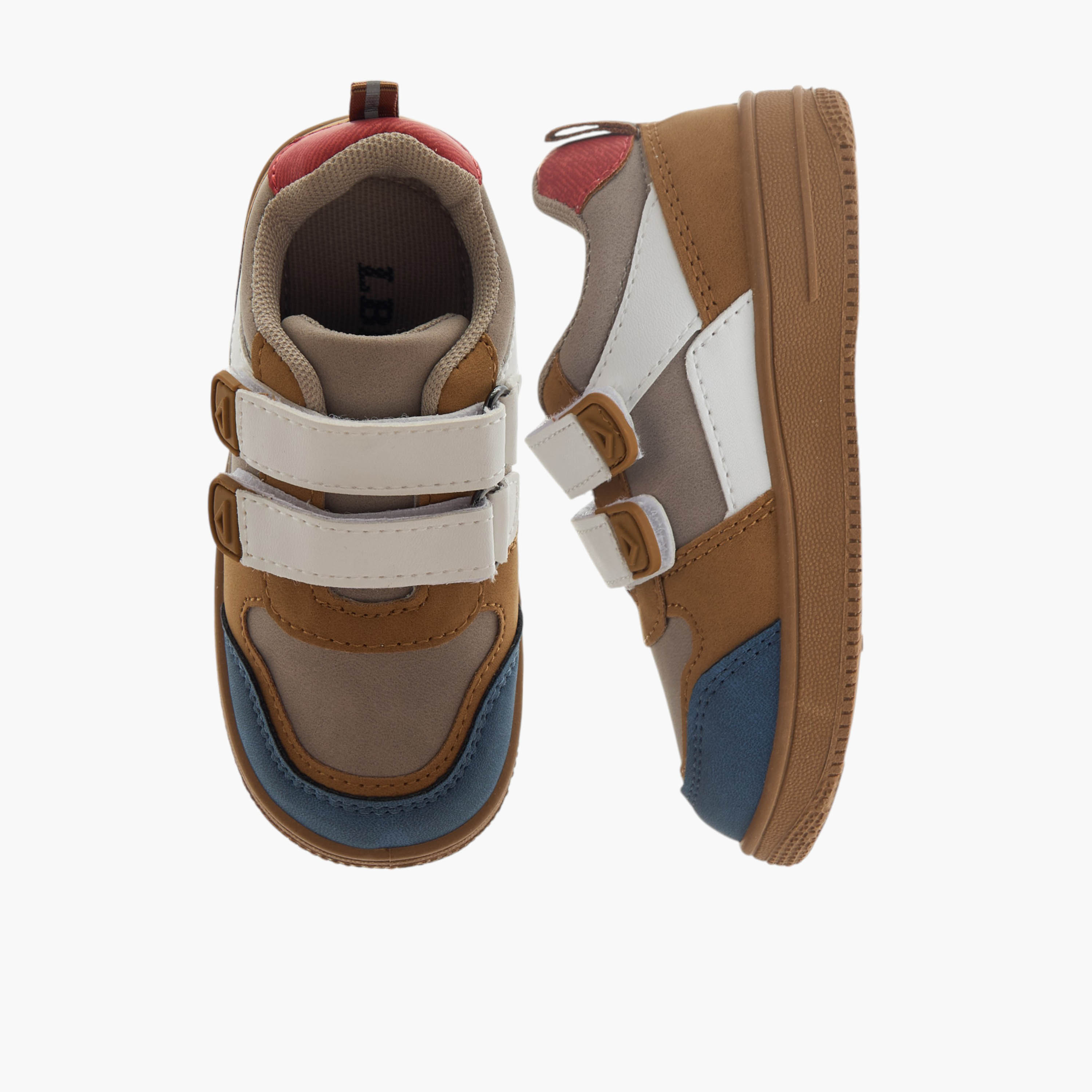 LBL by Shoexpress Panelled Sneakers with Hook and Loop Closure-boys-shoes-sneakers-image-1