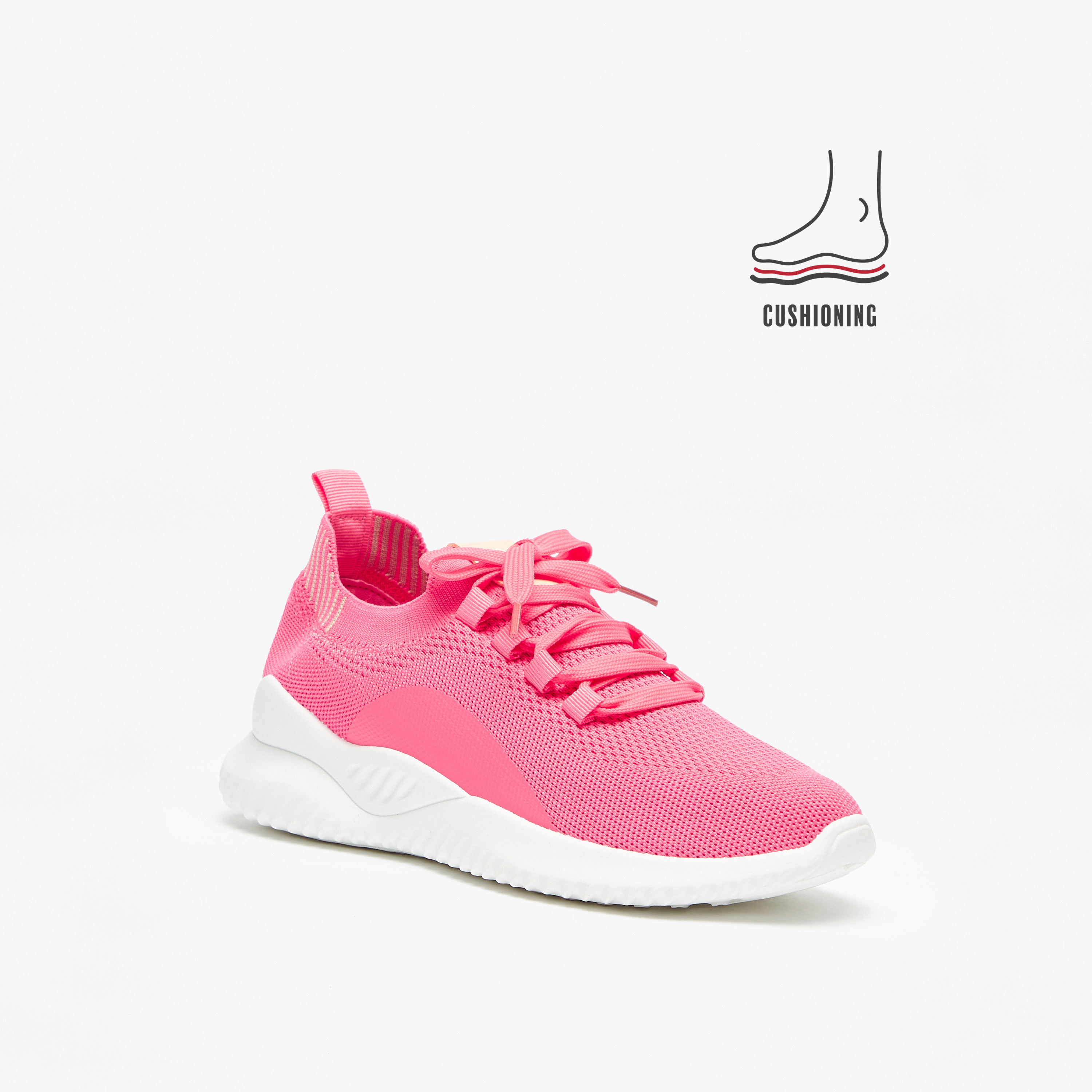 OAKLAN Women's Textured Lace-Up Sports Shoes with Cushioning-women-shoes-sneakers-image-1