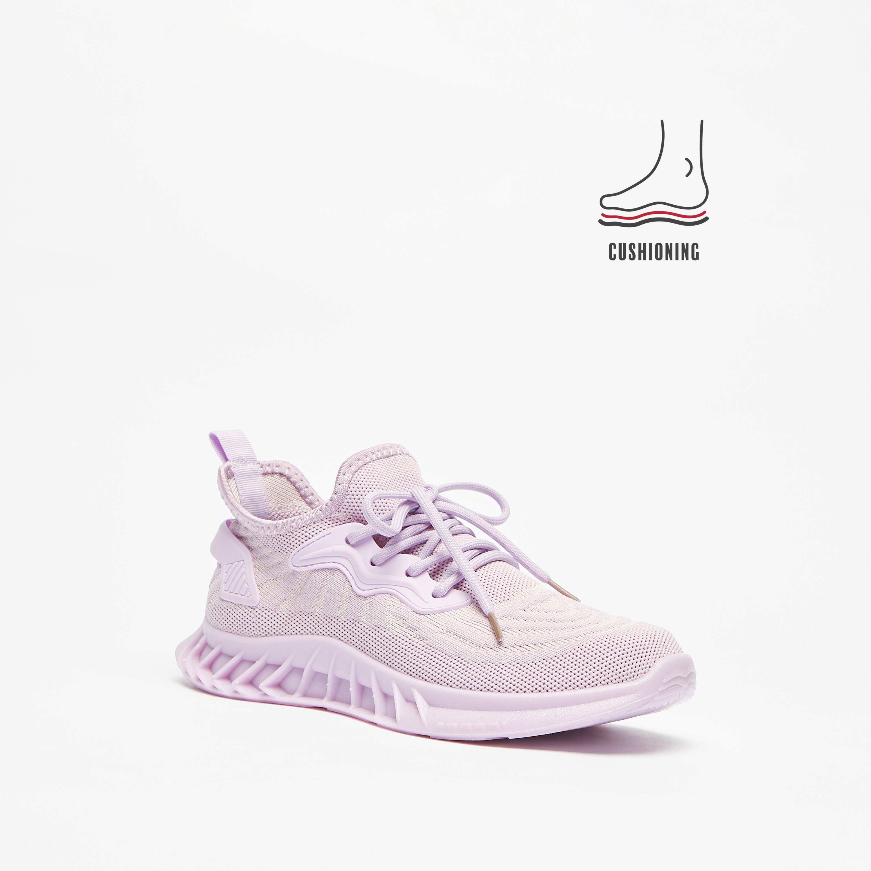 OAKLAN Women's Textured Lace-Up Sports Shoes with Cushioning-women-shoes-sneakers-image-1