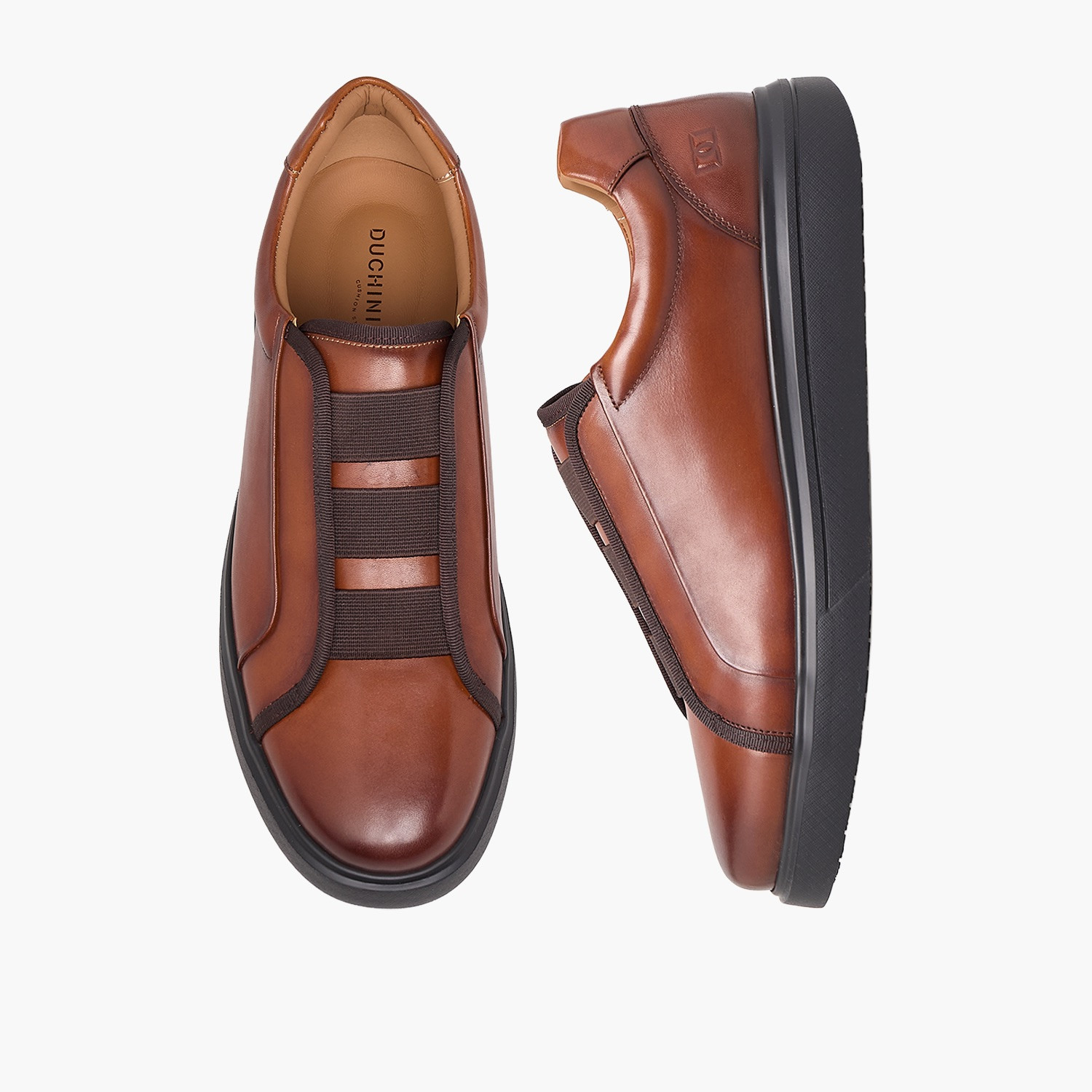 Duchini Men Leather Slip-On Ankle Sneakers-men-shoes-sneakers-image-1