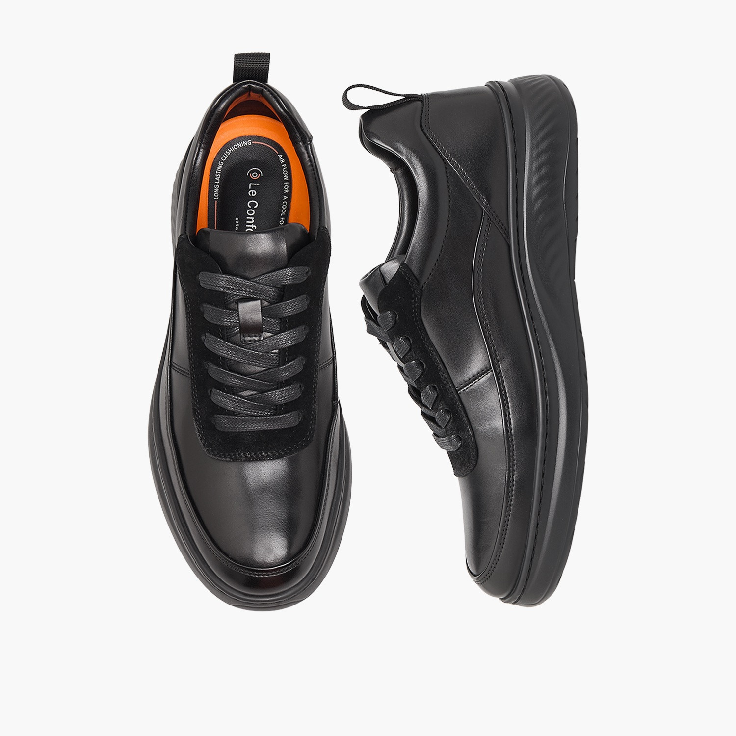 Le Confort Men Leather Lace-Up Ankle Sneakers-men-shoes-sneakers-image-1