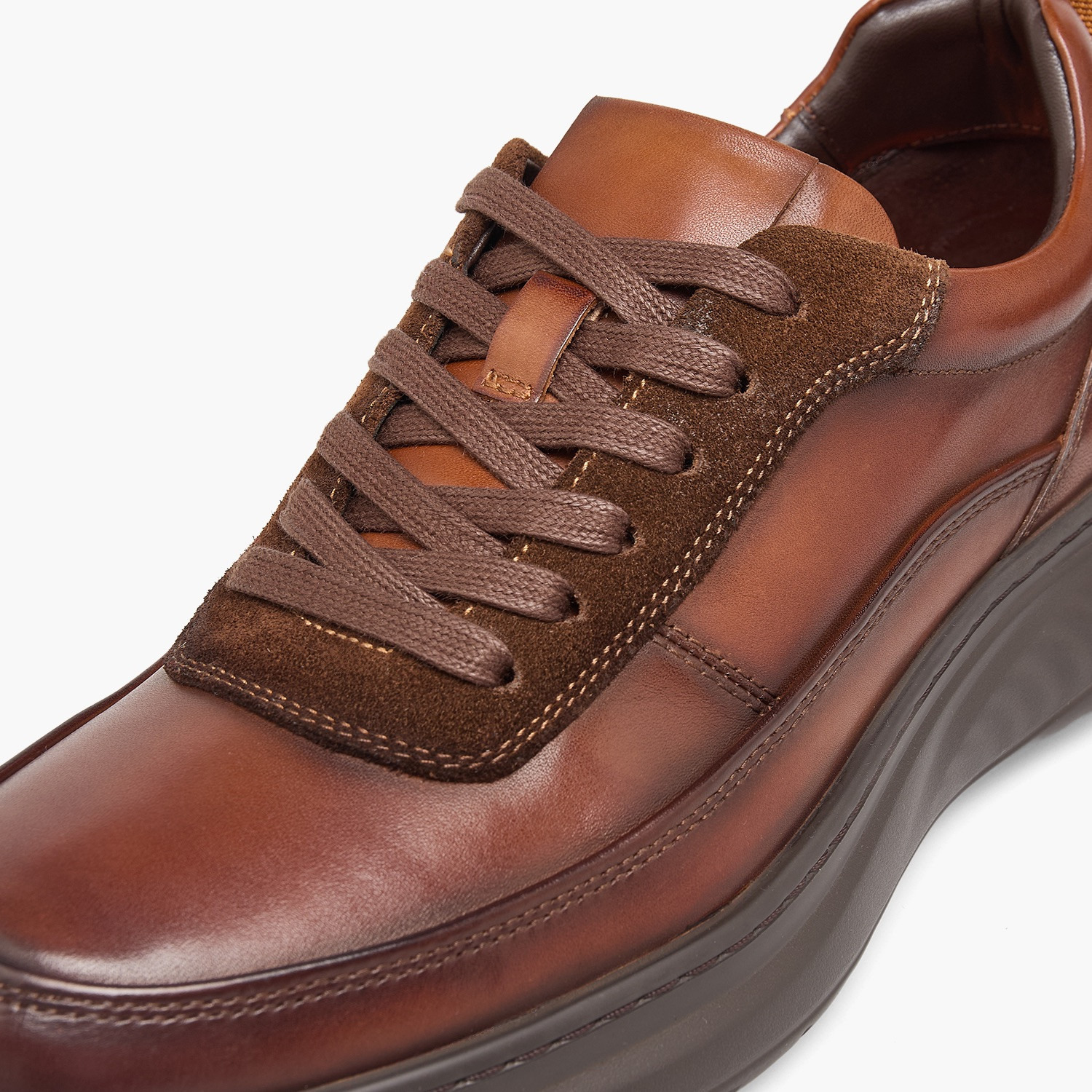 Le Confort Men Leather Lace-Up Ankle Sneakers-men-shoes-sneakers-image-4