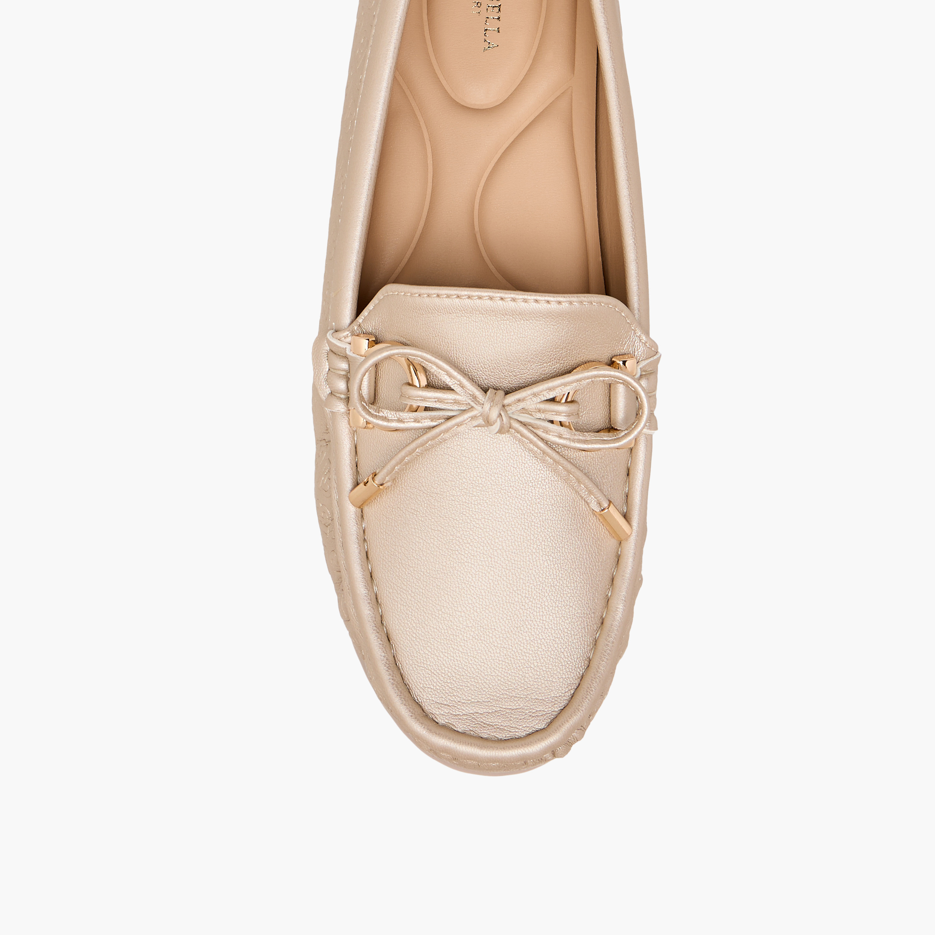 Flora Bella Monogram Embossed Moccasins with Bow Accent-women-shoes-loafersandmoccasins-image-4