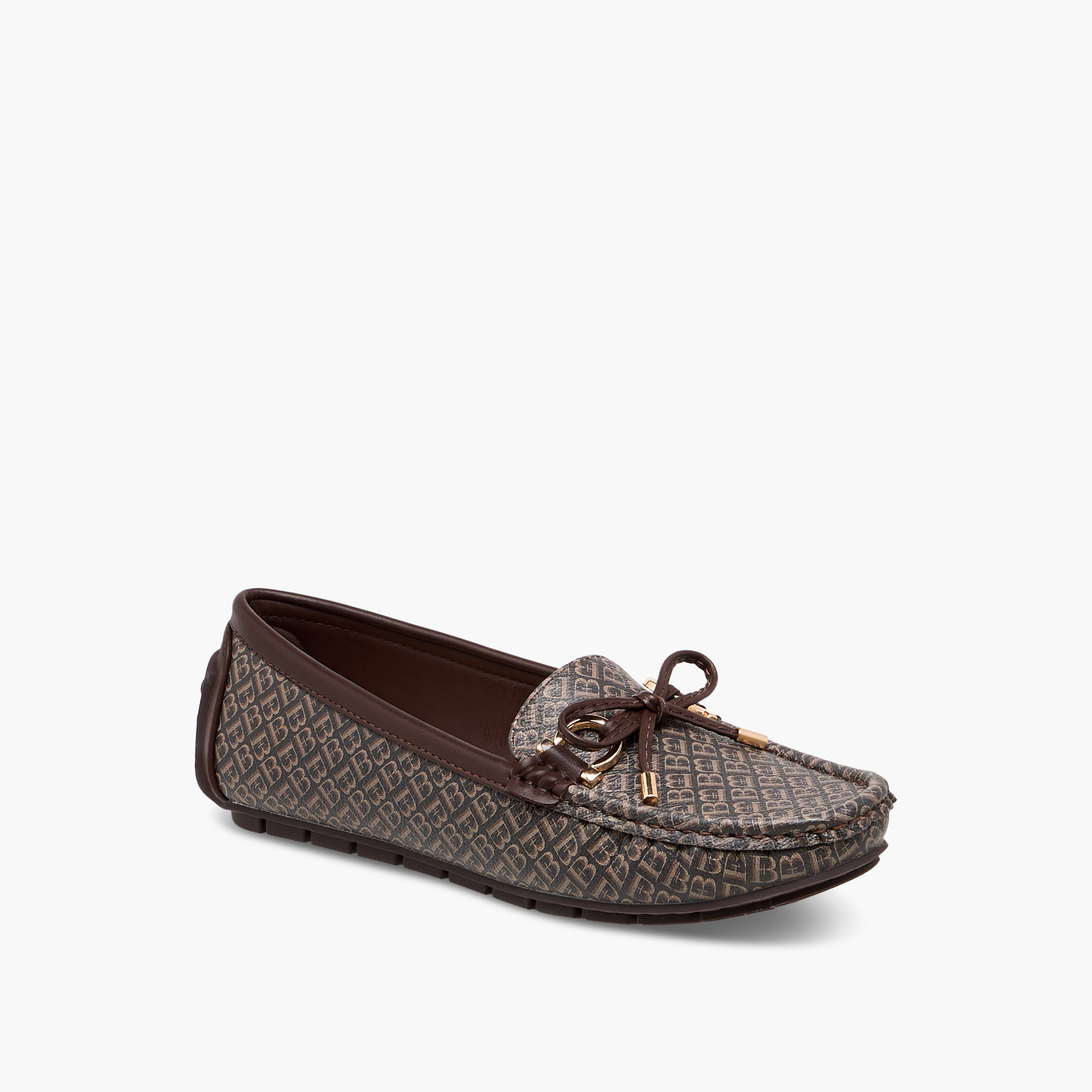 Flora Bella Monogram Print Loafers with Bow Accent-women-shoes-loafersandmoccasins-image-2