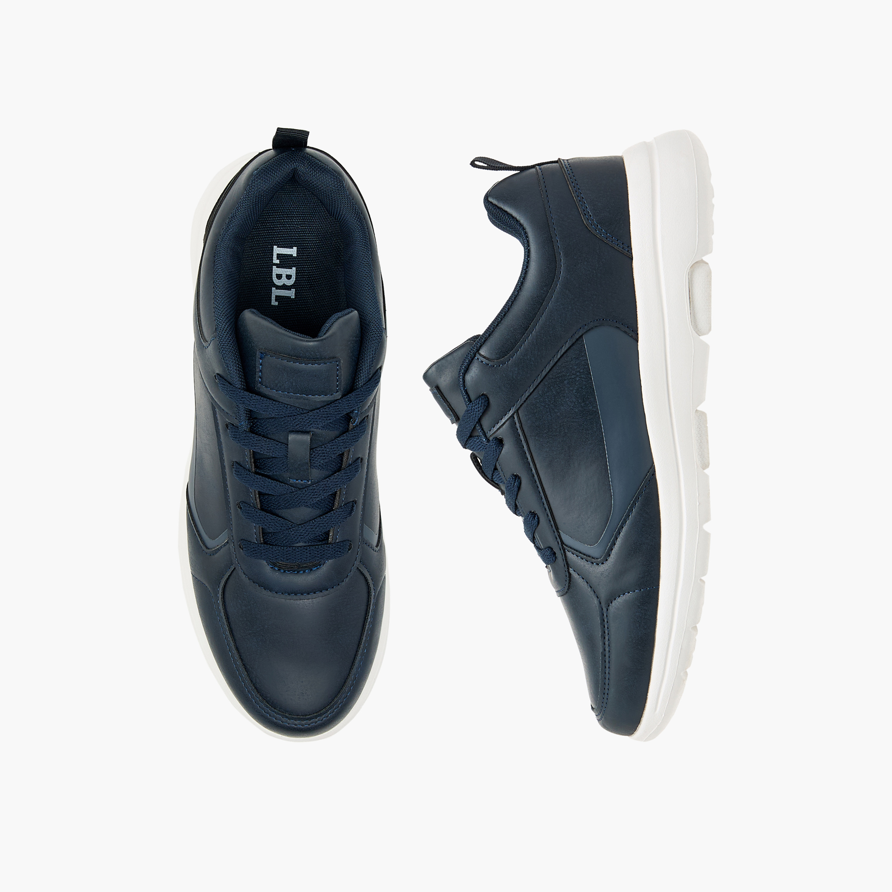 LBL by Shoexpress Panelled Sneakers with Lace-Up Closure-men-shoes-sneakers-image-1