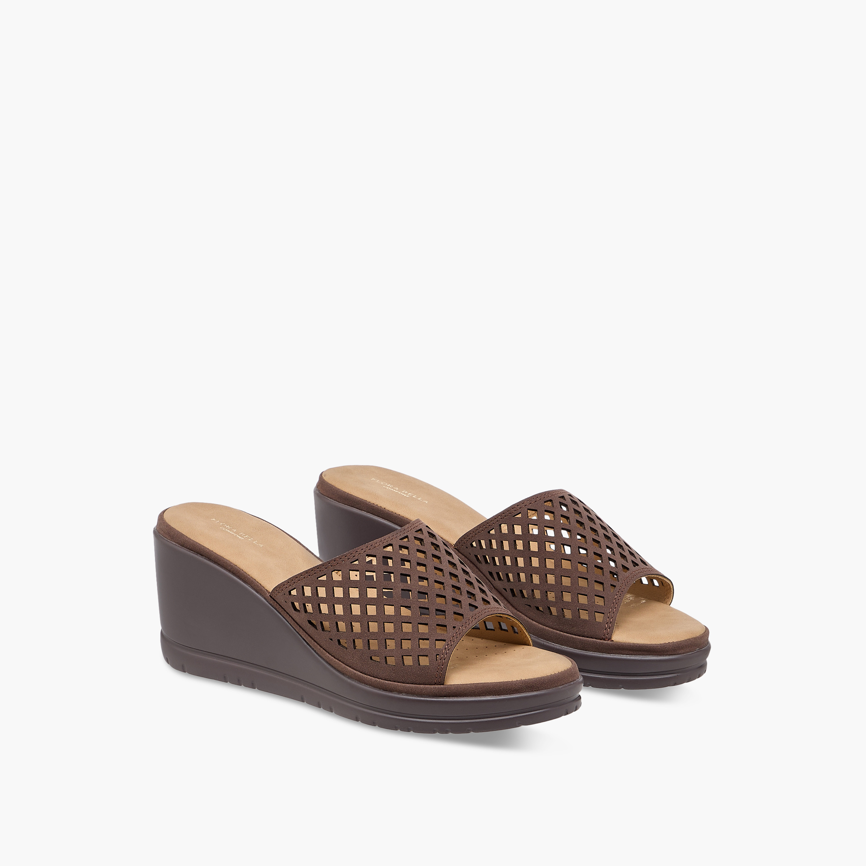Flora Bella Cutout Detail Slip-On Sandals with Wedge Heels-women-shoes-sandals-heeled-image-1