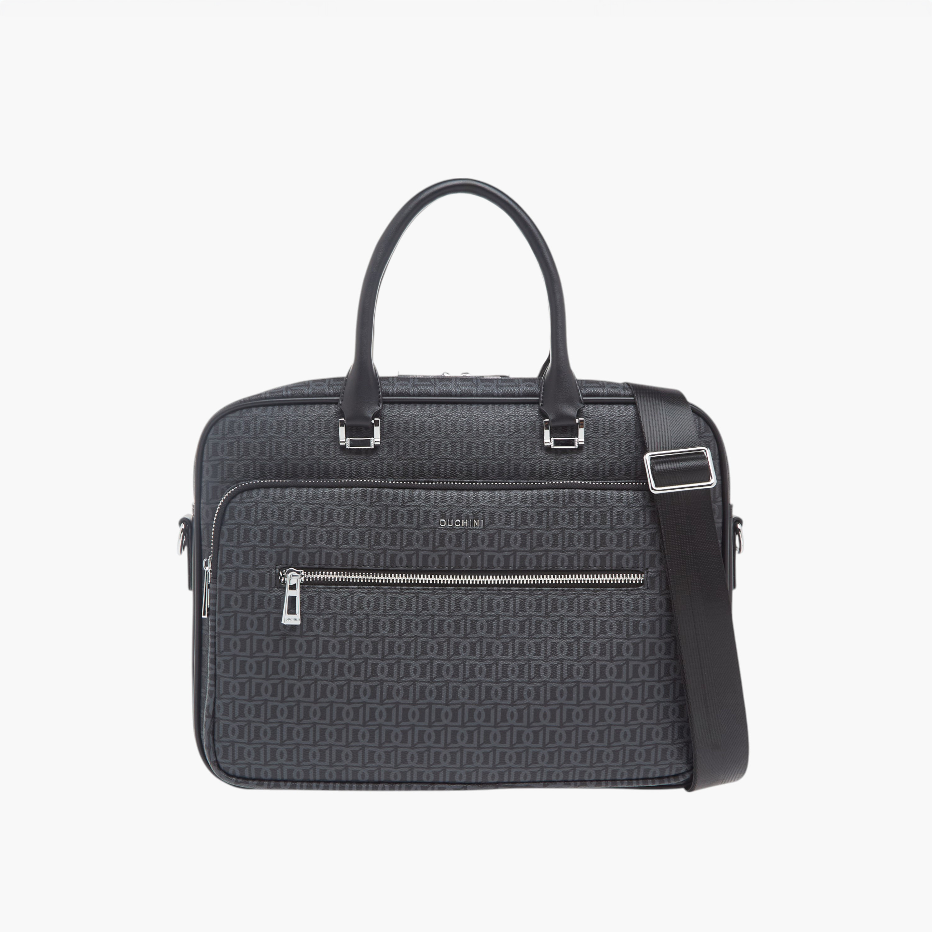 شنطة لابتوب بطبعة مونوغرام مع مقابض وحزام قابل للتعديل من دوتشيني-men-bags-image-1