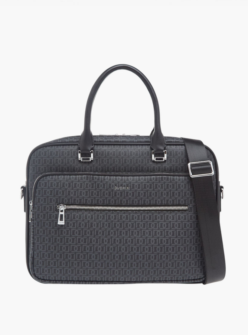 شنطة لابتوب بطبعة مونوغرام مع مقابض وحزام قابل للتعديل من دوتشيني-men-bags-image-1