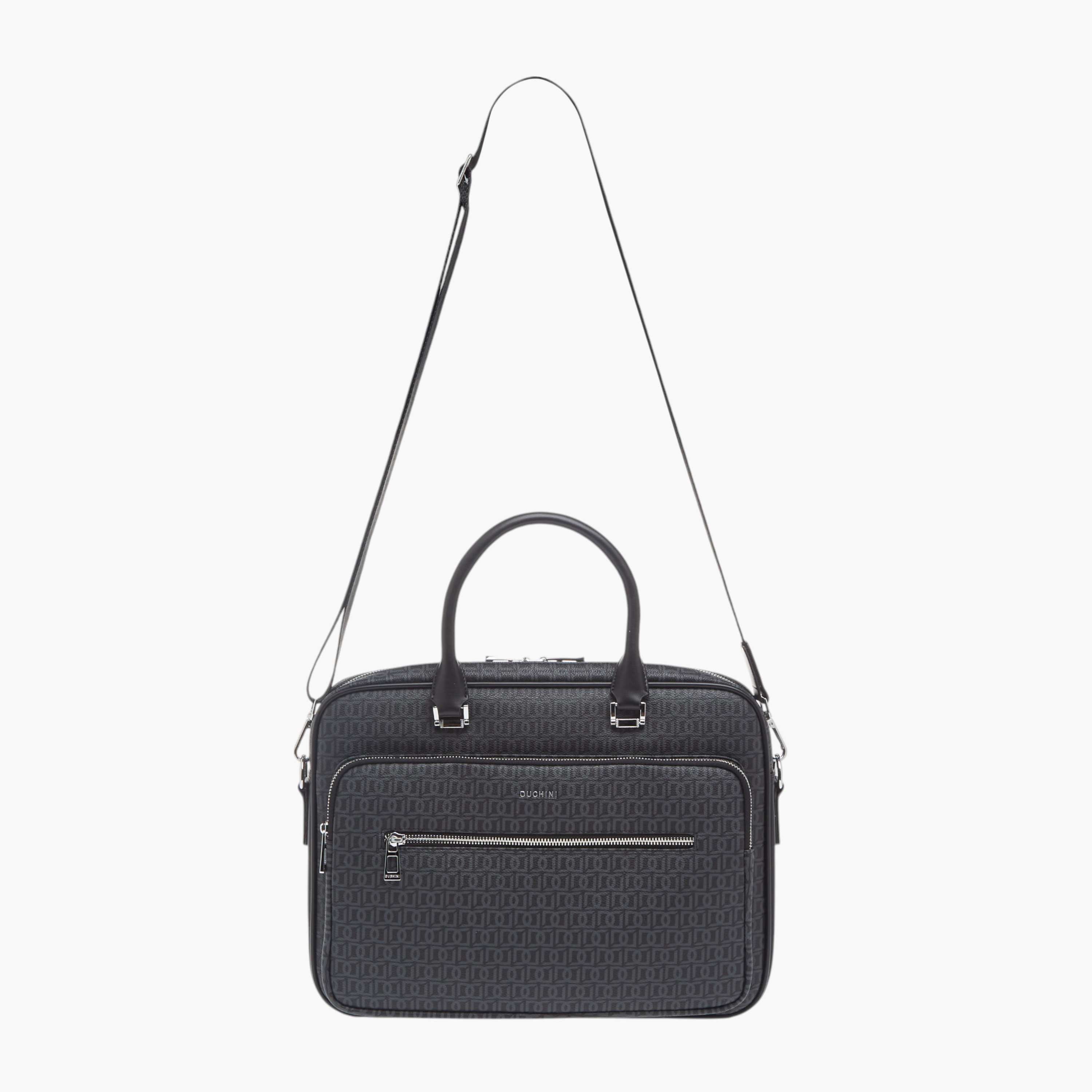 شنطة لابتوب بطبعة مونوغرام مع مقابض وحزام قابل للتعديل من دوتشيني-men-bags-image-3