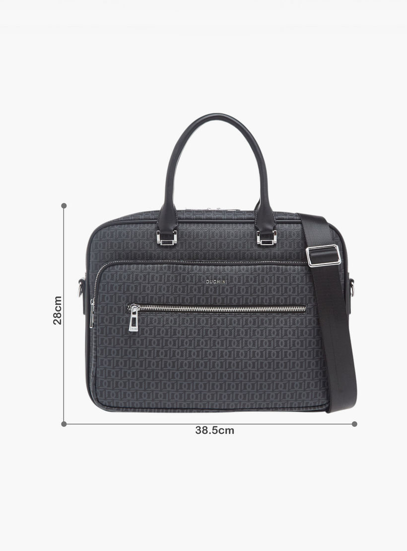 شنطة لابتوب بطبعة مونوغرام مع مقابض وحزام قابل للتعديل من دوتشيني-men-bags-image-2
