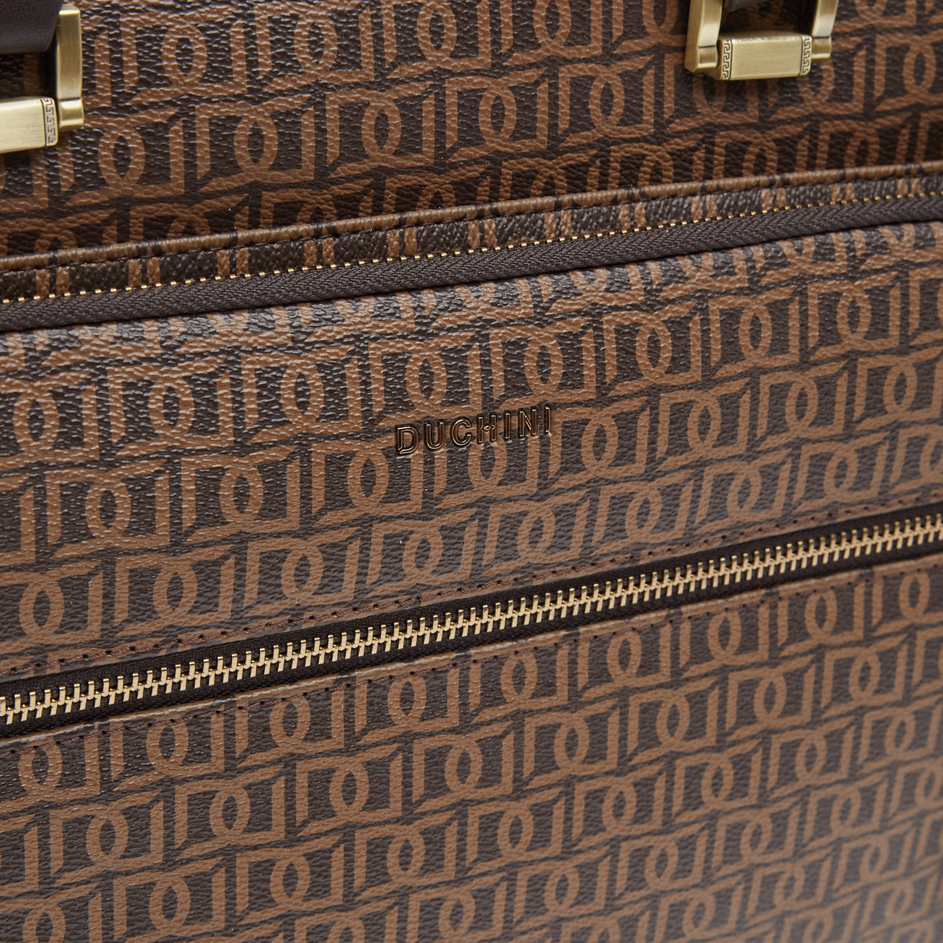 Duchini All-Over Monogram Print Laptop Bag with Handles and Adjustable Strap-men-bags-image-4
