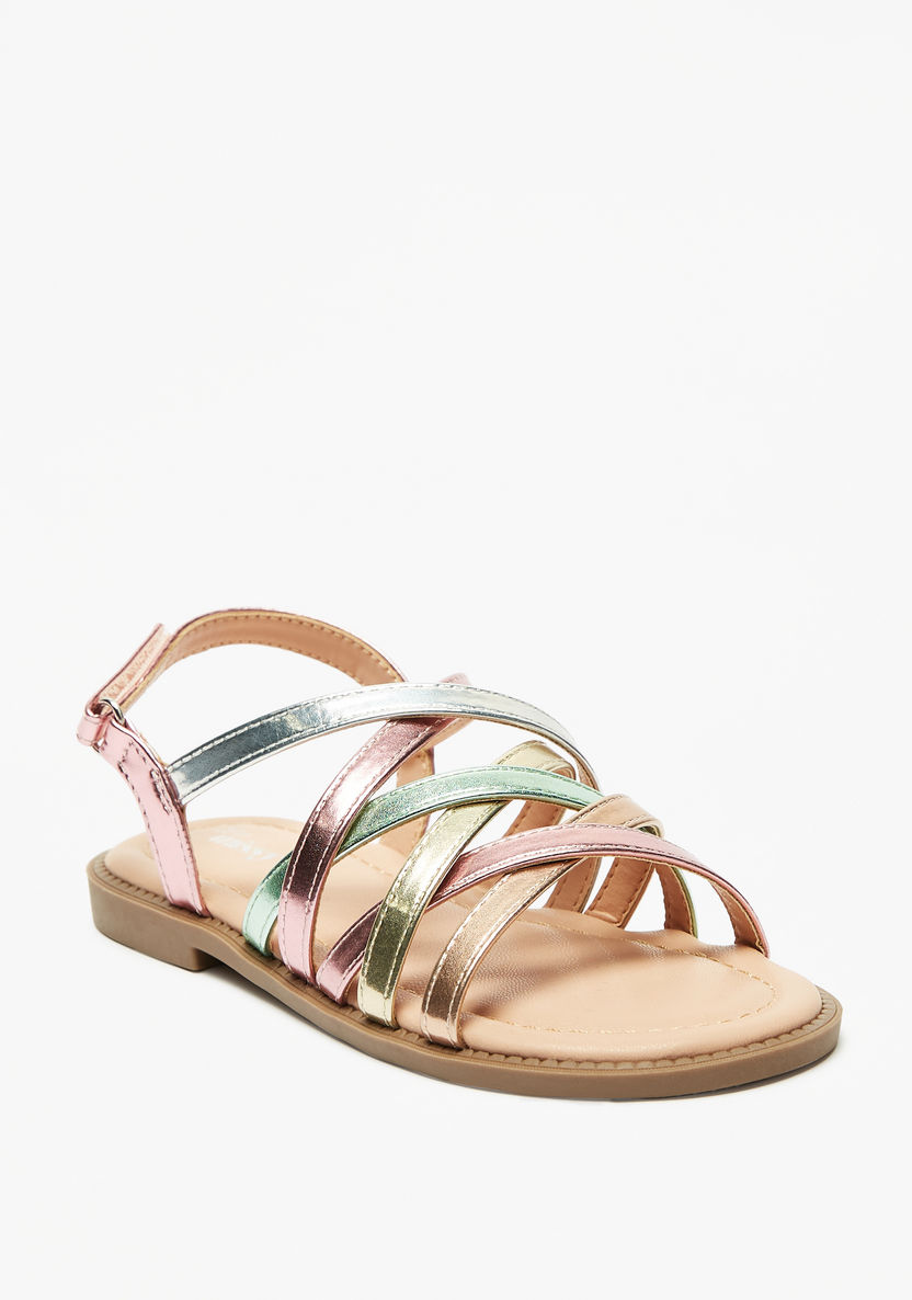 Little Missy Strappy Sandals with Hook and Loop Closure-Girl%27s Sandals-image-0