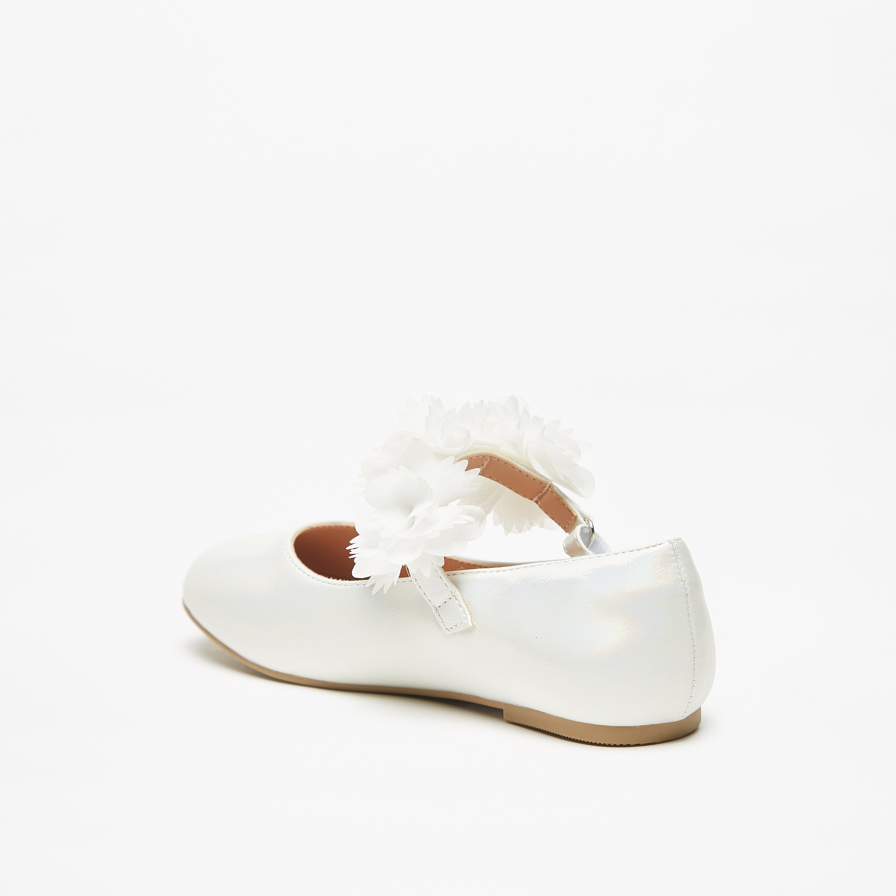 حذاء باليرينا بشريط إغلاق وتزيينات أزهار للبنات من سيليست-girls-shoes-maryjanes-image-2