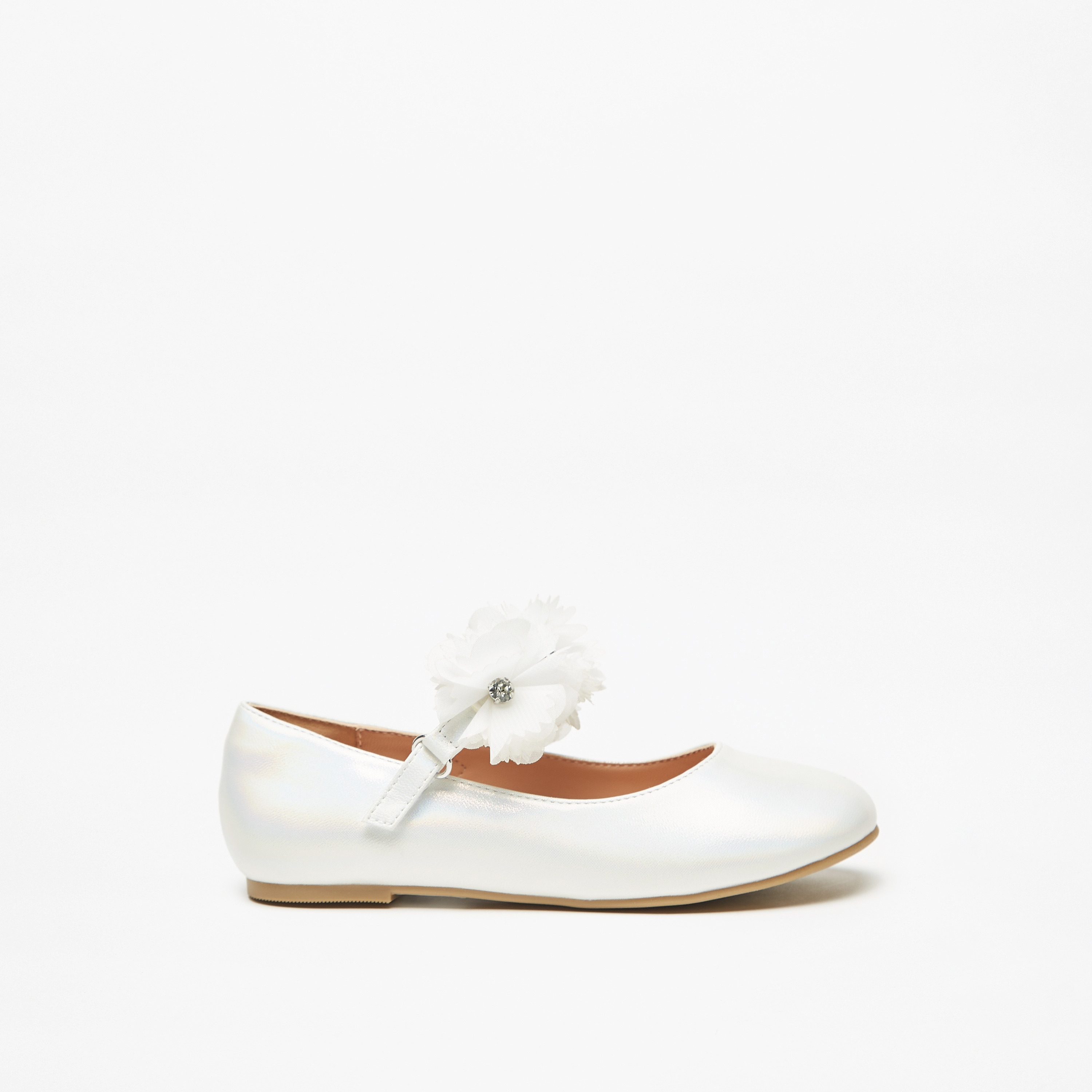 حذاء باليرينا بشريط إغلاق وتزيينات أزهار للبنات من سيليست-girls-shoes-maryjanes-image-3