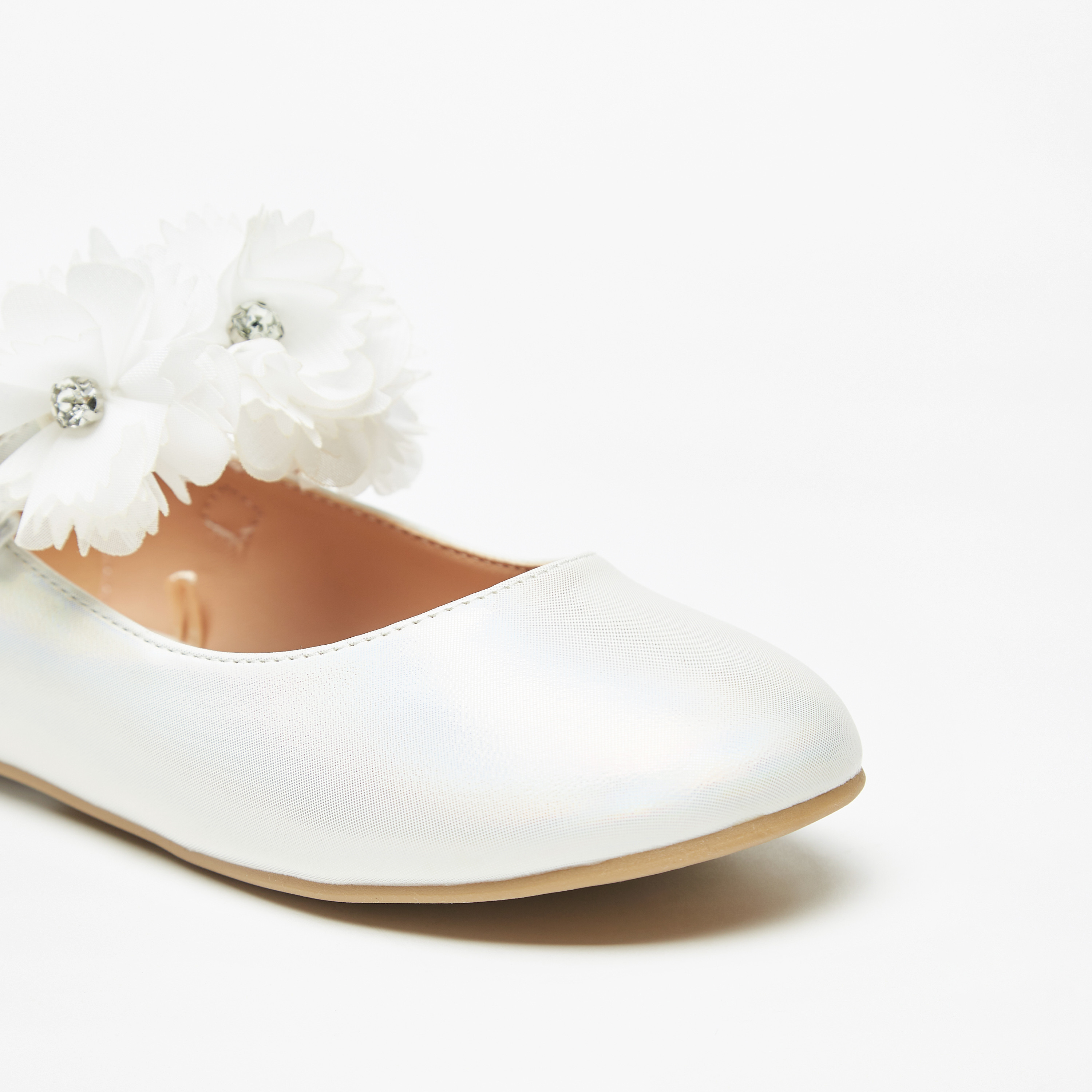 حذاء باليرينا بشريط إغلاق وتزيينات أزهار للبنات من سيليست-girls-shoes-maryjanes-image-5