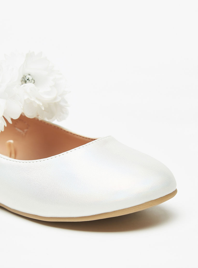 حذاء باليرينا بشريط إغلاق وتزيينات أزهار للبنات من سيليست-girls-shoes-maryjanes-image-5