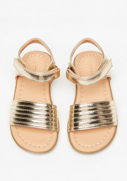 Juniors Stitch Detail Sandals with Hook and Loop Closure