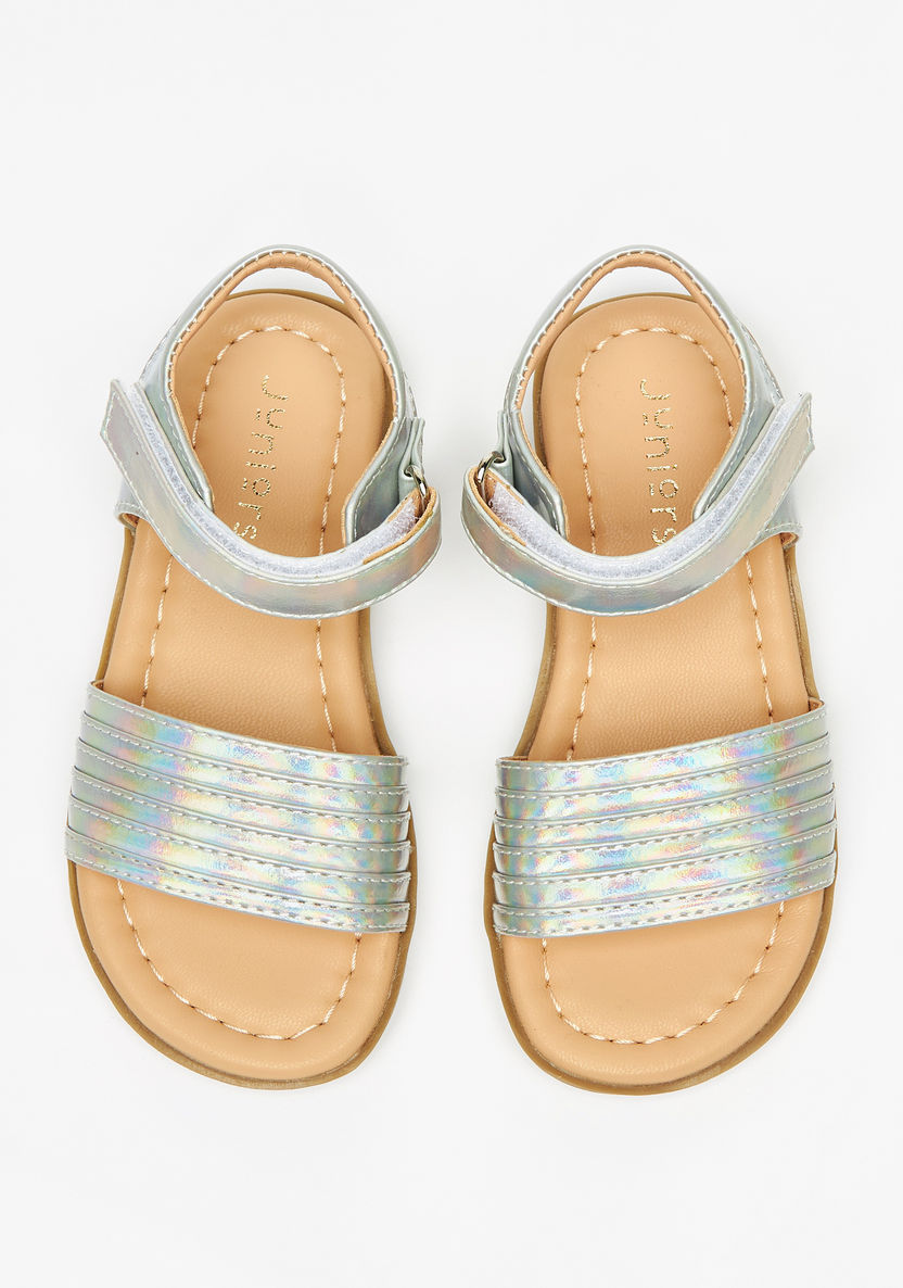 Juniors Stitch Detail Sandals with Hook and Loop Closure-Girl%27s Sandals-image-2